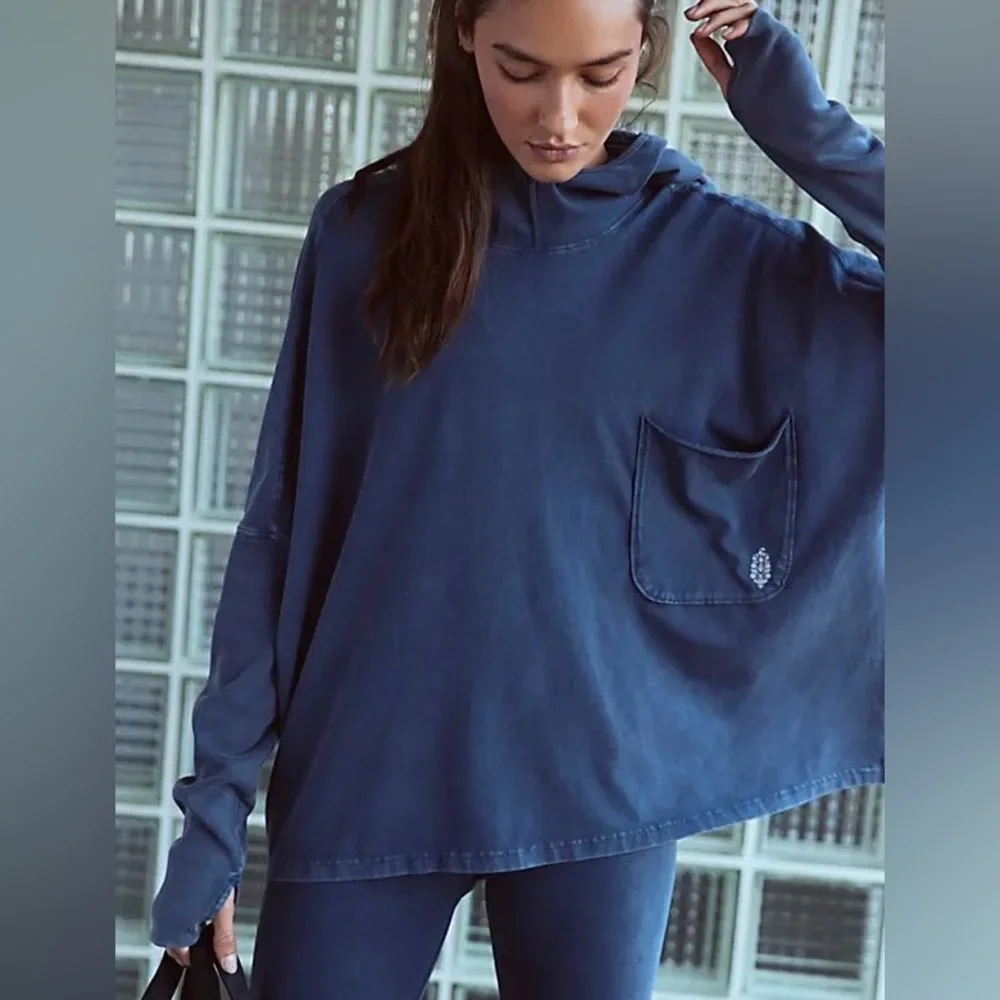 NWOT Free People Hot Shot Hooded Set in Midnight Navy Blue